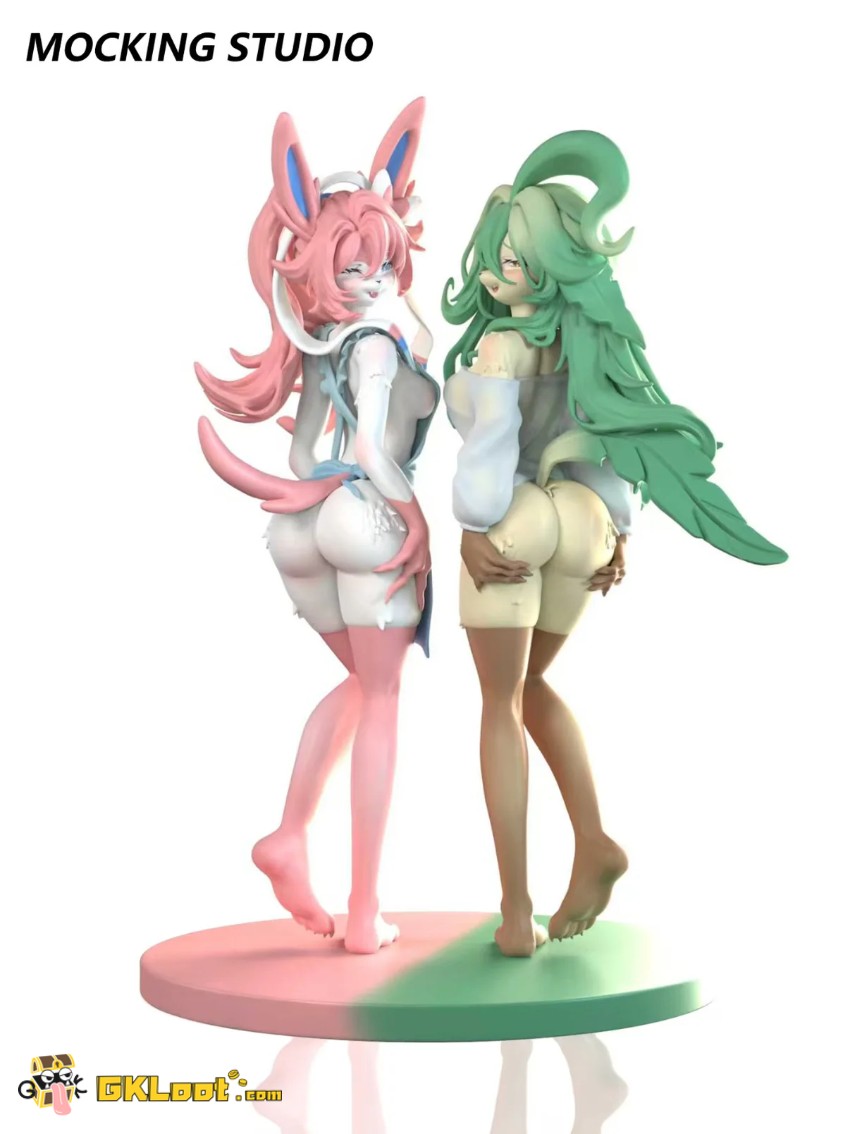 Mocking Studio Pokémon Sylveon & Leafeon Statue - View 13 Mocking Studio Pokémon Sylveon & Leafeon Statue - View 13