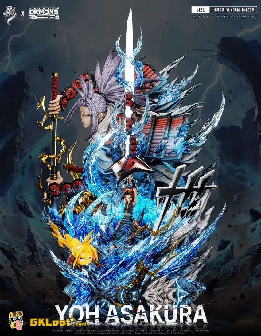 Lue Ying & Demons Studio Shaman King Yoh Asakura Statue w/ LED - View 4 Lue Ying & Demons Studio Shaman King Yoh Asakura Statue w/ LED - View 4