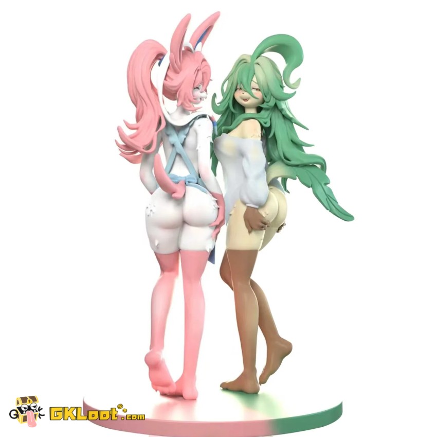 Mocking Studio Pokémon Sylveon & Leafeon Statue - View 1 Mocking Studio Pokémon Sylveon & Leafeon Statue - View 1