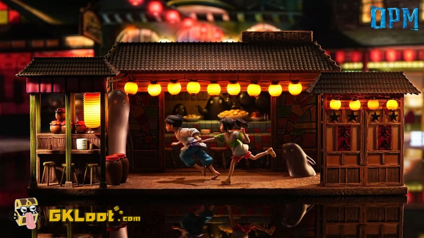 OPM Studio Spirited Away Ogino Chihiro & Nigihayami Kohakunushi Statue w/ LED - View 3 OPM Studio Spirited Away Ogino Chihiro & Nigihayami Kohakunushi Statue w/ LED - View 3