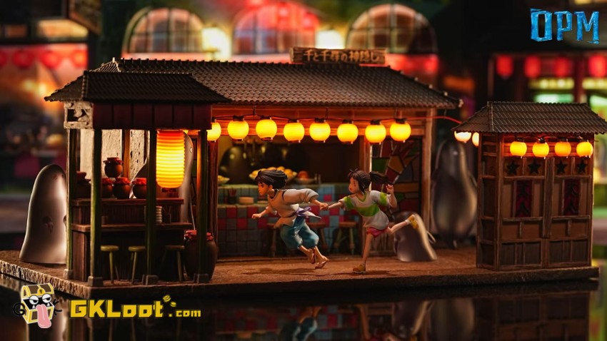 OPM Studio Spirited Away Ogino Chihiro & Nigihayami Kohakunushi Statue w/ LED - View 2 OPM Studio Spirited Away Ogino Chihiro & Nigihayami Kohakunushi Statue w/ LED - View 2