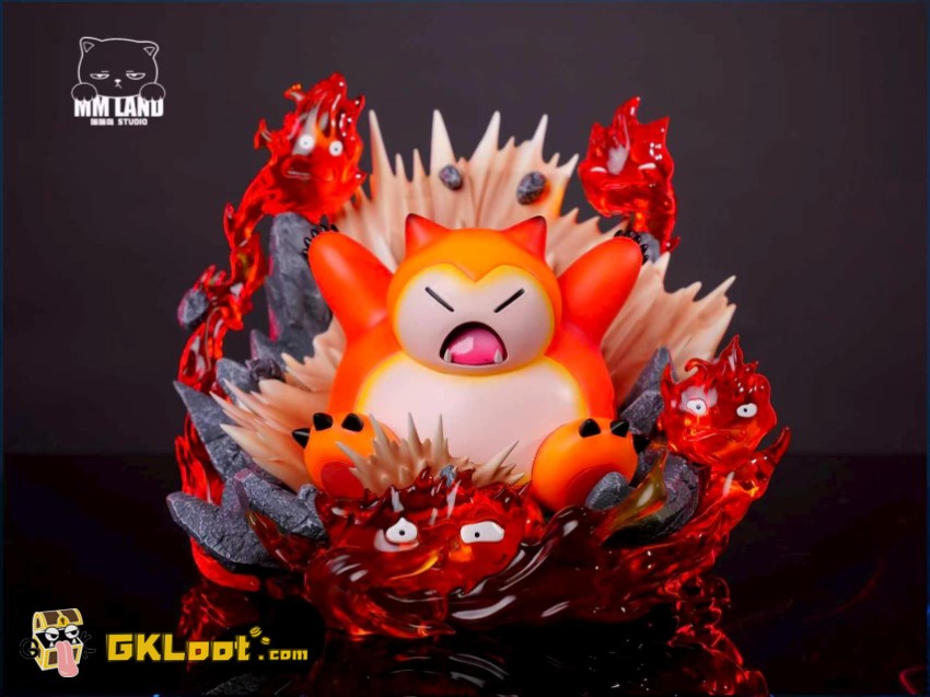 Mmland Studio Pokémon & Howl's Moving Castle Snorlax & Calcifer Statue w/ LED - View 4 Mmland Studio Pokémon & Howl's Moving Castle Snorlax & Calcifer Statue w/ LED - View 4