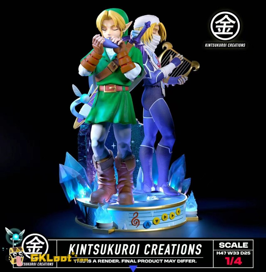 Kintsukuroi Creations Studio 1/4 The Legend of Zelda Link & Sheik Statue w/ LED - View 9 Kintsukuroi Creations Studio 1/4 The Legend of Zelda Link & Sheik Statue w/ LED - View 9