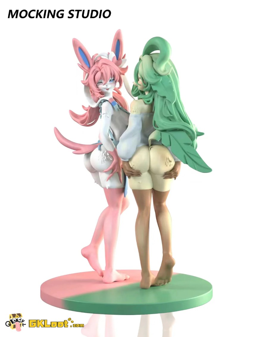 Mocking Studio Pokémon Sylveon & Leafeon Statue - View 5 Mocking Studio Pokémon Sylveon & Leafeon Statue - View 5