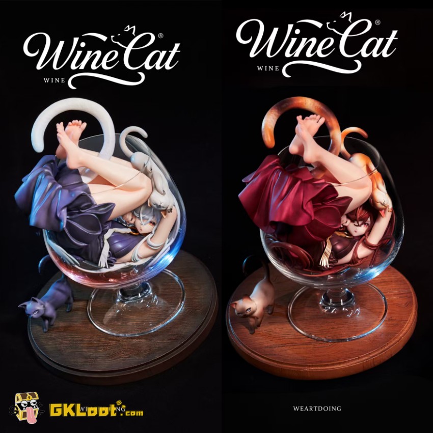 WeArtDoing Studio Original Wine Cat Statue - View 1 WeArtDoing Studio Original Wine Cat Statue - View 1