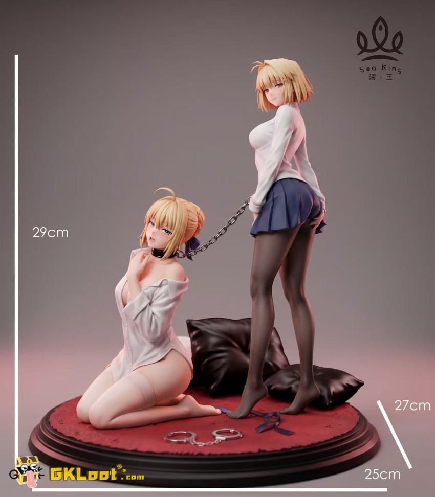Sea King Studio 1/6 Fate/Stay Night Saber Artoria Pendragon & Arcueid Brunestud Statue - View 3 Sea King Studio 1/6 Fate/Stay Night Saber Artoria Pendragon & Arcueid Brunestud Statue - View 3
