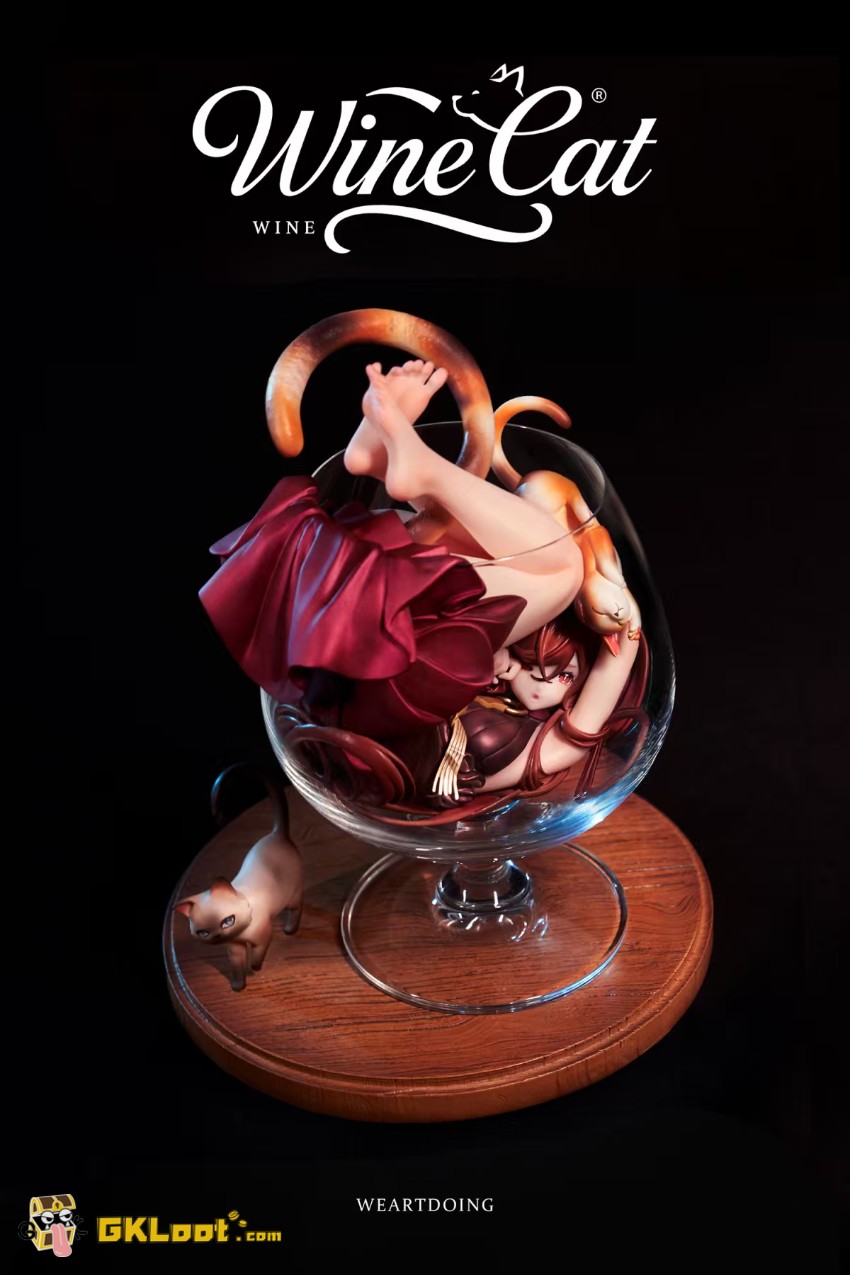 WeArtDoing Studio Original Wine Cat Statue - View 2 WeArtDoing Studio Original Wine Cat Statue - View 2