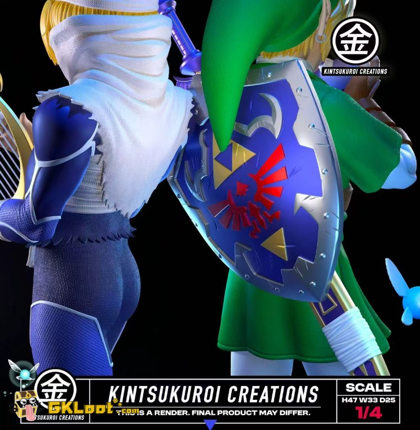 Kintsukuroi Creations Studio 1/4 The Legend of Zelda Link & Sheik Statue w/ LED - View 6 Kintsukuroi Creations Studio 1/4 The Legend of Zelda Link & Sheik Statue w/ LED - View 6