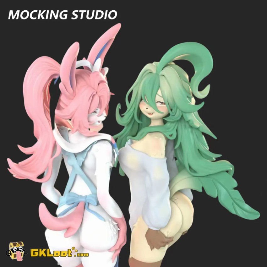 Mocking Studio Pokémon Sylveon & Leafeon Statue - View 12 Mocking Studio Pokémon Sylveon & Leafeon Statue - View 12