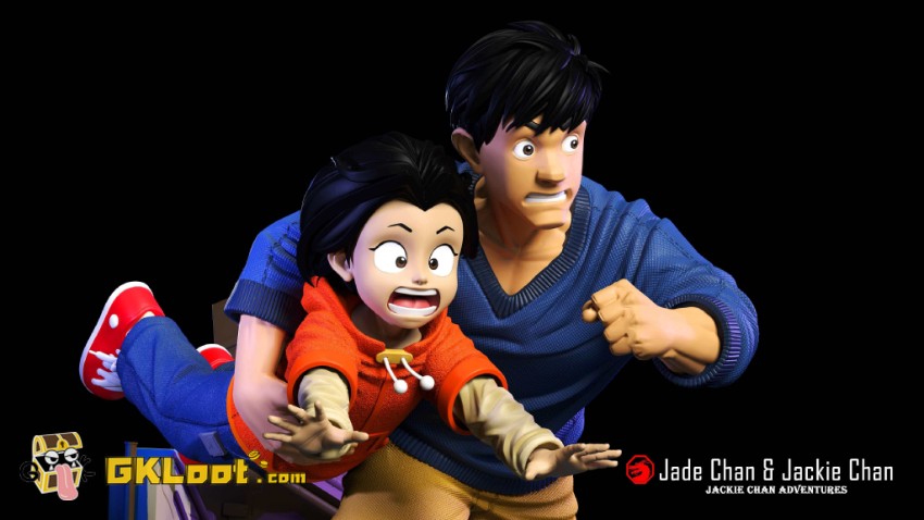 12 Talisman Studio Jackie Chan Adventures Jackie Chan & Jade Chan Statue - View 5 12 Talisman Studio Jackie Chan Adventures Jackie Chan & Jade Chan Statue - View 5