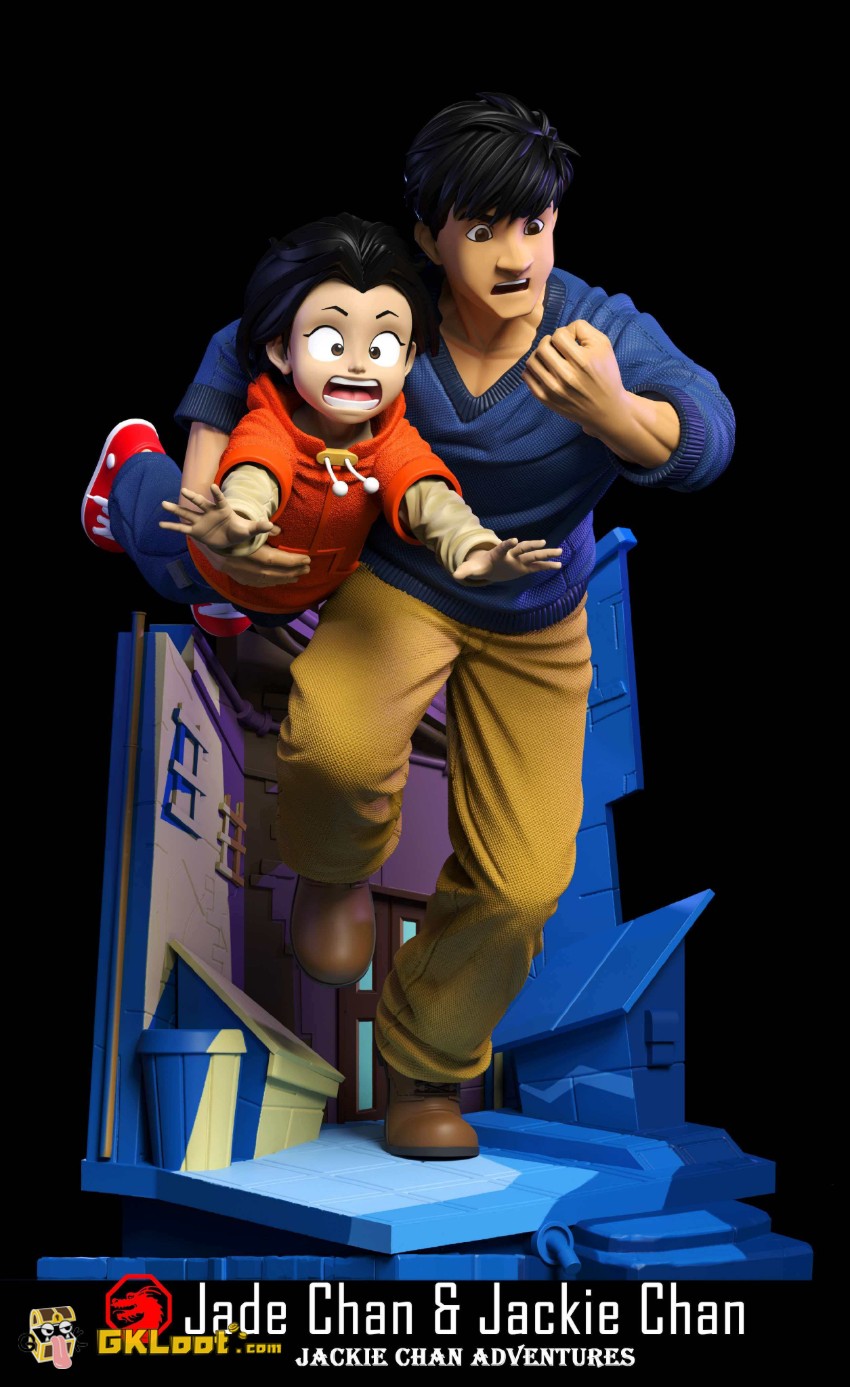 12 Talisman Studio Jackie Chan Adventures Jackie Chan & Jade Chan Statue - View 6 12 Talisman Studio Jackie Chan Adventures Jackie Chan & Jade Chan Statue - View 6