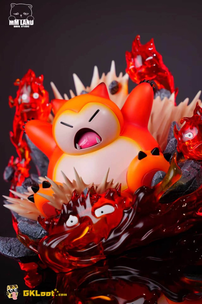 Mmland Studio Pokémon & Howl's Moving Castle Snorlax & Calcifer Statue w/ LED - View 3 Mmland Studio Pokémon & Howl's Moving Castle Snorlax & Calcifer Statue w/ LED - View 3