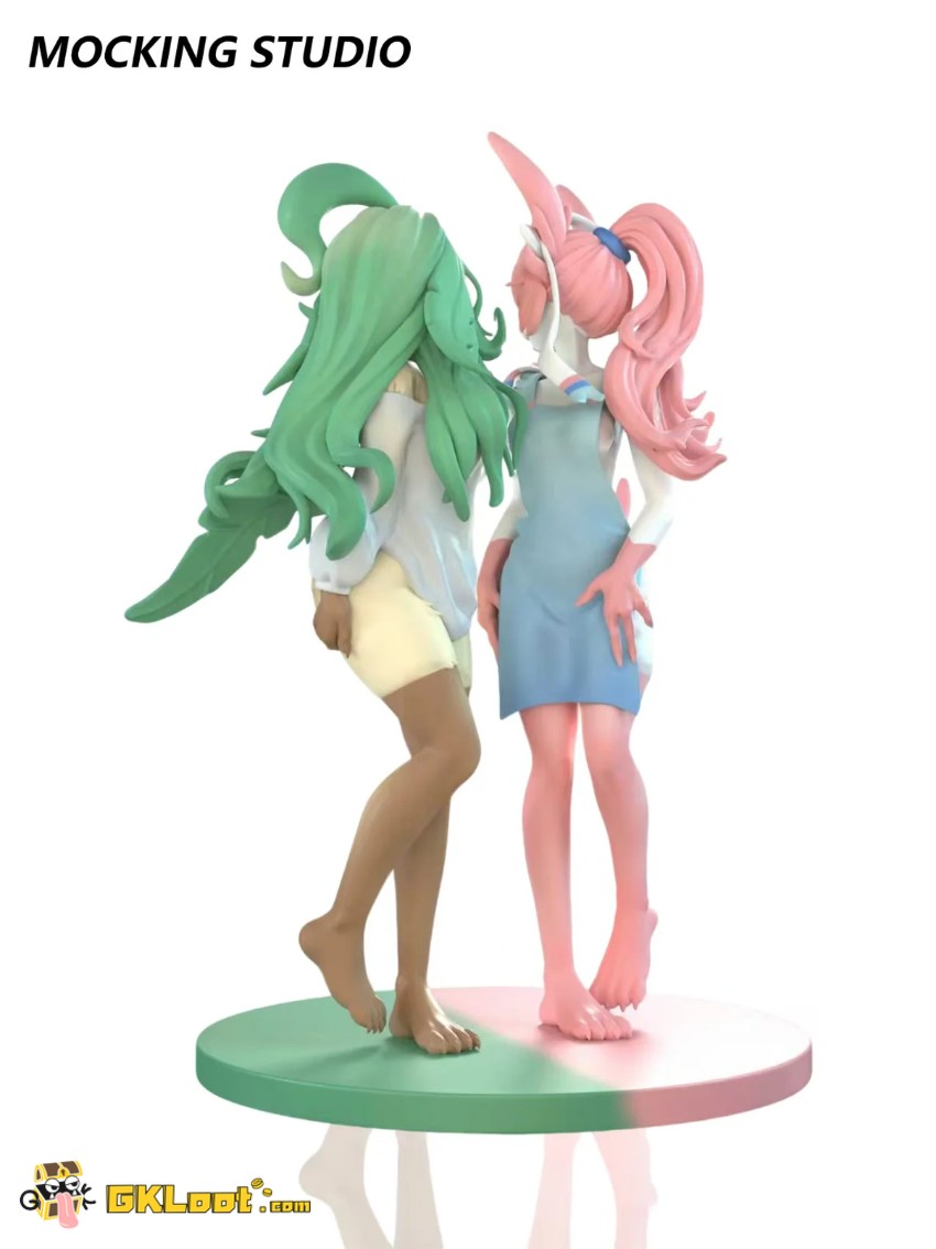 Mocking Studio Pokémon Sylveon & Leafeon Statue - View 3 Mocking Studio Pokémon Sylveon & Leafeon Statue - View 3