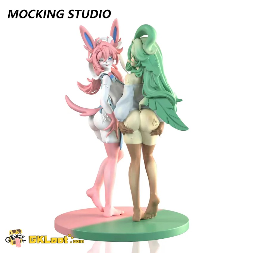 Mocking Studio Pokémon Sylveon & Leafeon Statue - View 11 Mocking Studio Pokémon Sylveon & Leafeon Statue - View 11