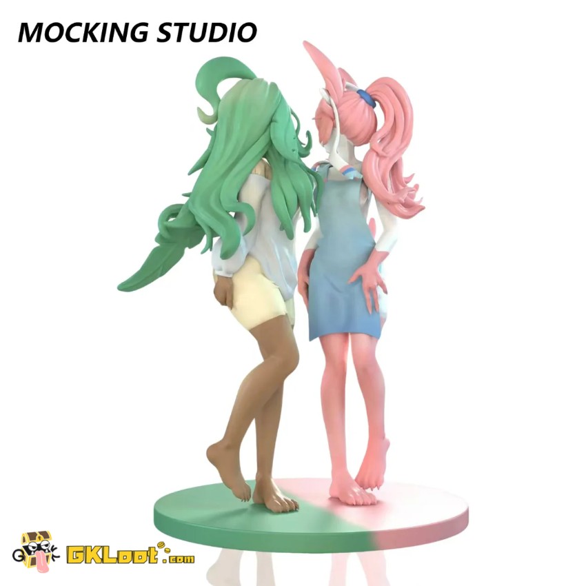 Mocking Studio Pokémon Sylveon & Leafeon Statue - View 4 Mocking Studio Pokémon Sylveon & Leafeon Statue - View 4