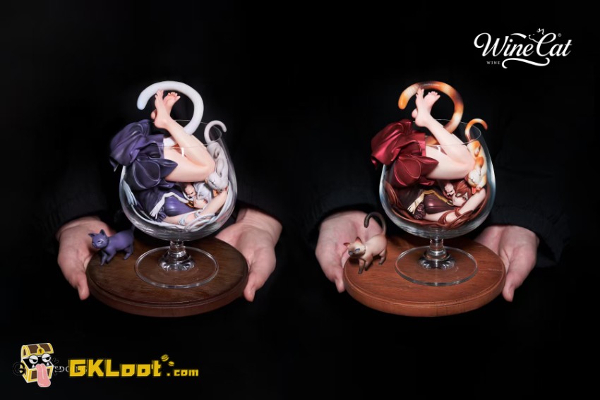 WeArtDoing Studio Original Wine Cat Statue - View 3 WeArtDoing Studio Original Wine Cat Statue - View 3