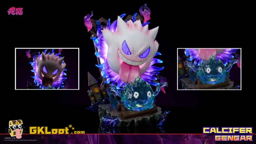 Long Miao Studio Howl's Moving Castle & Pokémon Gengar & Calcifer Statue w/ LED - View 6 Long Miao Studio Howl's Moving Castle & Pokémon Gengar & Calcifer Statue w/ LED - View 6