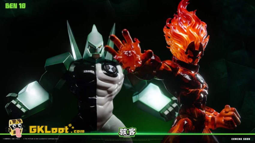 HAIKE Studio Ben 10 Heatblast & Diamondhead Statue - View 3 HAIKE Studio Ben 10 Heatblast & Diamondhead Statue - View 3