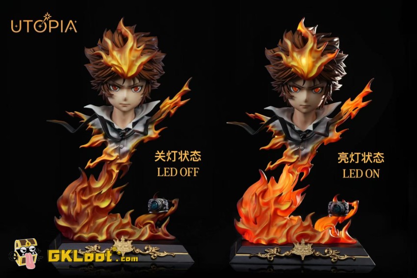 Utopia Studio Katekyo Hitman Reborn Tsunayoshi Sawada Bust w/ LED - View 6 Utopia Studio Katekyo Hitman Reborn Tsunayoshi Sawada Bust w/ LED - View 6