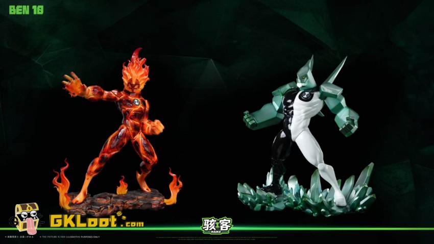 HAIKE Studio Ben 10 Heatblast & Diamondhead Statue - View 4 HAIKE Studio Ben 10 Heatblast & Diamondhead Statue - View 4