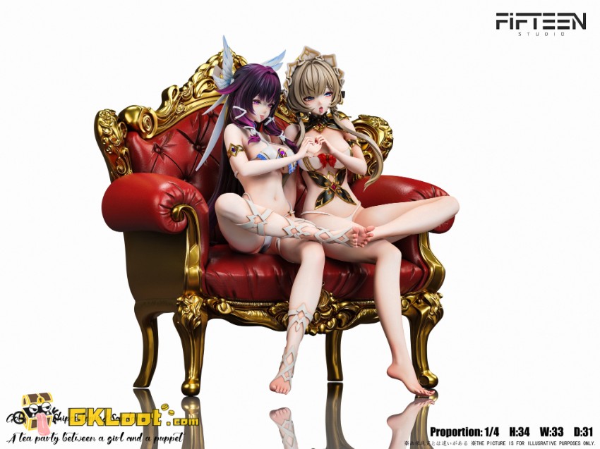 Fifteen Studio 1/4 Genshin Impact Columbina Hyposelenia & Sandrone Statue - View 5 Fifteen Studio 1/4 Genshin Impact Columbina Hyposelenia & Sandrone Statue - View 5