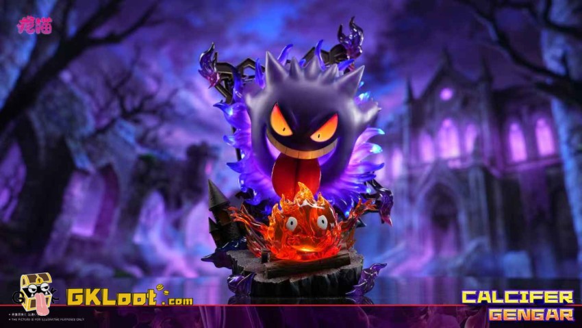 Long Miao Studio Howl's Moving Castle & Pokémon Gengar & Calcifer Statue w/ LED - View 7 Long Miao Studio Howl's Moving Castle & Pokémon Gengar & Calcifer Statue w/ LED - View 7
