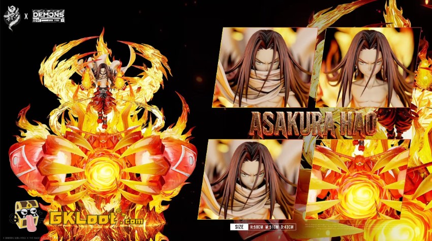 Lue Ying & Demons Studio Shaman King Hao Asakura Statue w/ LED - View 2 Lue Ying & Demons Studio Shaman King Hao Asakura Statue w/ LED - View 2