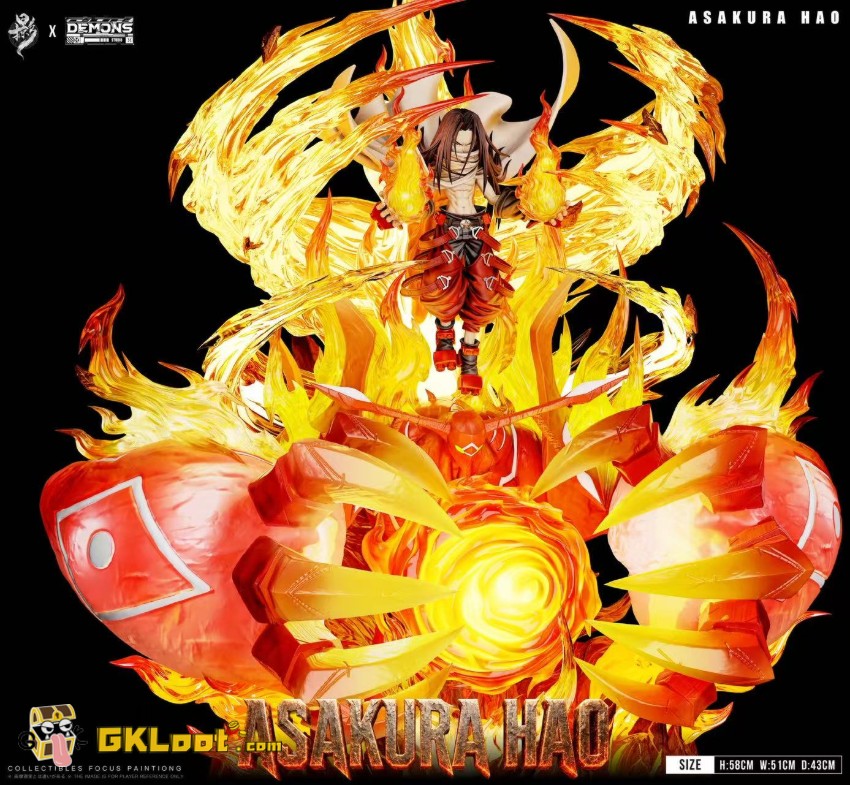 Lue Ying & Demons Studio Shaman King Hao Asakura Statue w/ LED - View 7 Lue Ying & Demons Studio Shaman King Hao Asakura Statue w/ LED - View 7