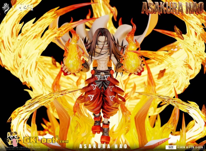 Lue Ying & Demons Studio Shaman King Hao Asakura Statue w/ LED - View 8 Lue Ying & Demons Studio Shaman King Hao Asakura Statue w/ LED - View 8