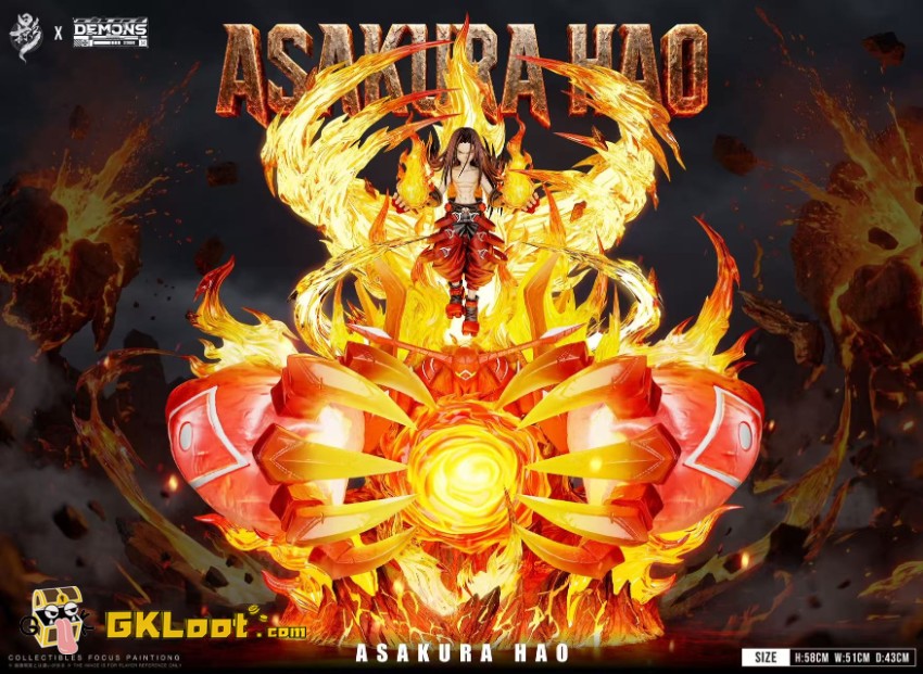 Lue Ying & Demons Studio Shaman King Hao Asakura Statue w/ LED - View 11 Lue Ying & Demons Studio Shaman King Hao Asakura Statue w/ LED - View 11