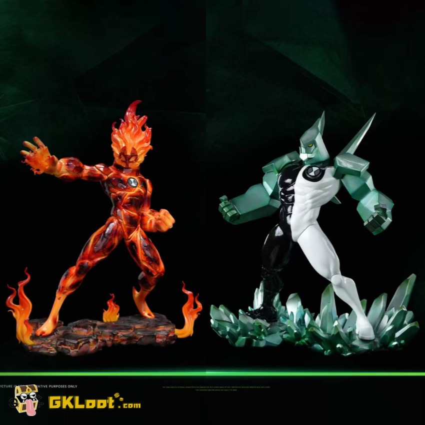 HAIKE Studio Ben 10 Heatblast & Diamondhead Statue - View 1 HAIKE Studio Ben 10 Heatblast & Diamondhead Statue - View 1