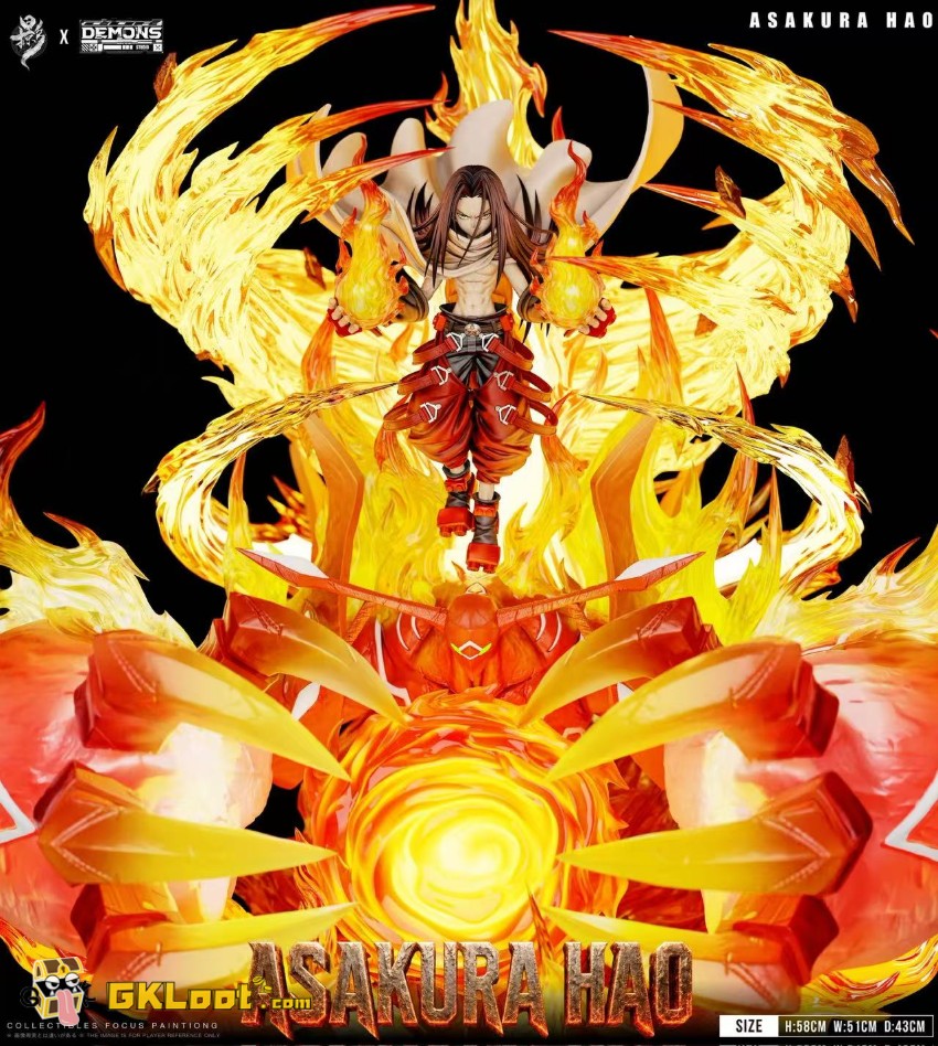 Lue Ying & Demons Studio Shaman King Hao Asakura Statue w/ LED - View 9 Lue Ying & Demons Studio Shaman King Hao Asakura Statue w/ LED - View 9