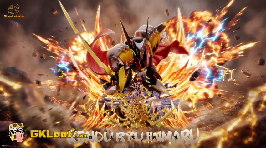 Ghost Studio Mashin Hero Wataru Kenou Ryujinmaru Statue w/ LED - View 2 Ghost Studio Mashin Hero Wataru Kenou Ryujinmaru Statue w/ LED - View 2