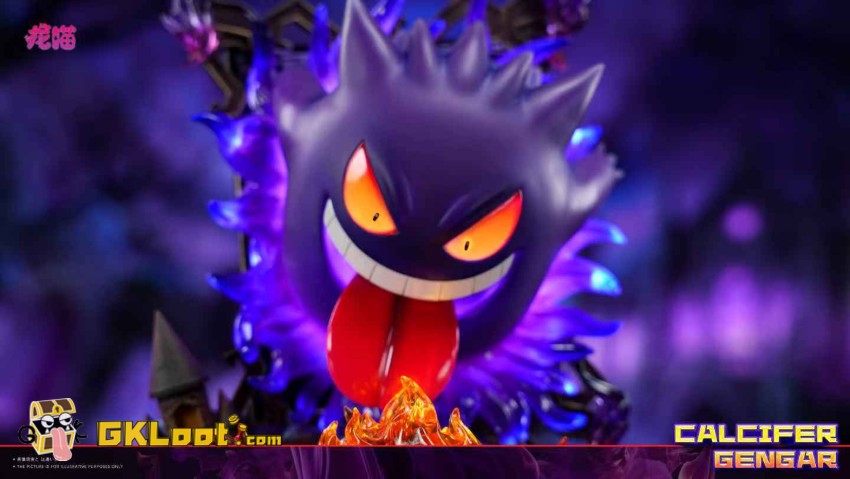 Long Miao Studio Howl's Moving Castle & Pokémon Gengar & Calcifer Statue w/ LED - View 5 Long Miao Studio Howl's Moving Castle & Pokémon Gengar & Calcifer Statue w/ LED - View 5