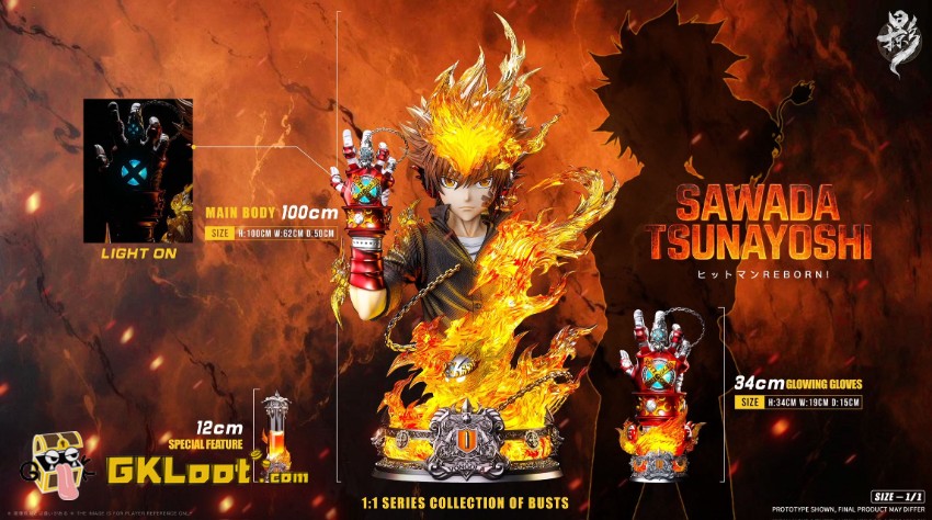 Lue Ying Studio Katekyo Hitman Reborn Tsunayoshi Sawada Bust Statue w/ LED - View 2 Lue Ying Studio Katekyo Hitman Reborn Tsunayoshi Sawada Bust Statue w/ LED - View 2