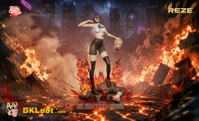 Red Studio Chainsaw Man Reze Statue - View 3 Red Studio Chainsaw Man Reze Statue - View 3