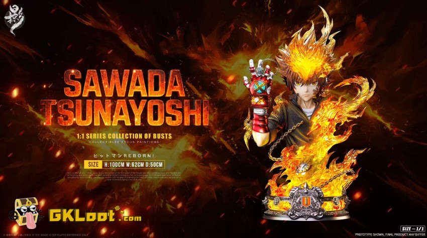 Lue Ying Studio Katekyo Hitman Reborn Tsunayoshi Sawada Bust Statue w/ LED - View 3 Lue Ying Studio Katekyo Hitman Reborn Tsunayoshi Sawada Bust Statue w/ LED - View 3