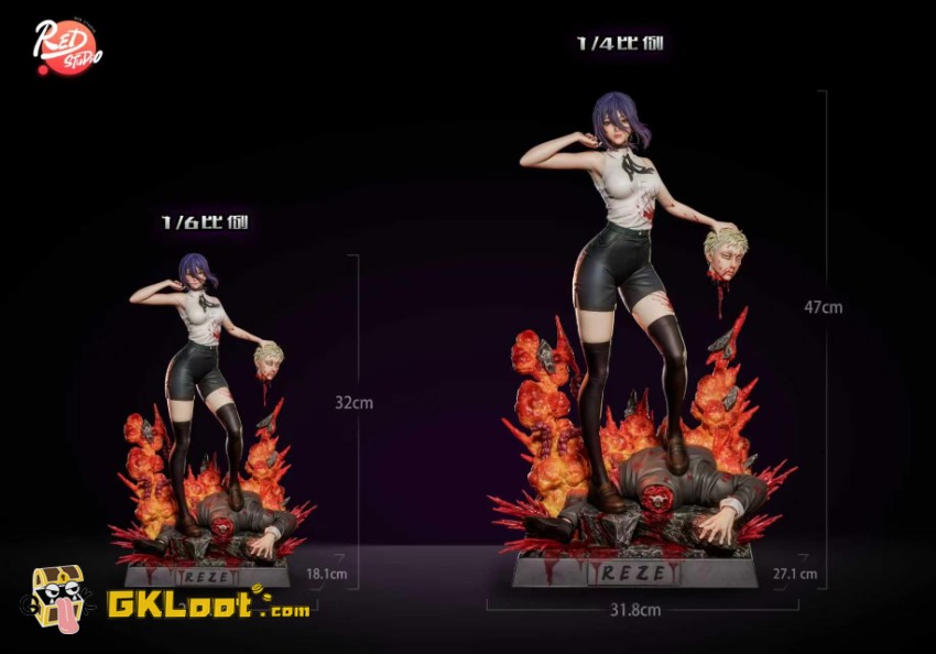 Red Studio Chainsaw Man Reze Statue - View 7 Red Studio Chainsaw Man Reze Statue - View 7