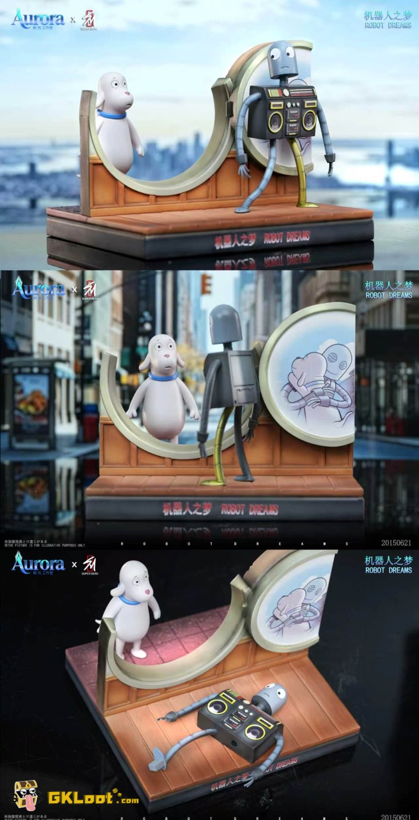 Aurora & SUPER HERO Studio Robot Dreams Dog & Robot Statue - View 2 Aurora & SUPER HERO Studio Robot Dreams Dog & Robot Statue - View 2