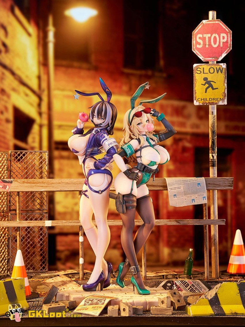 Luminous Box Studio Original Bunny Cops Statue - View 9 Luminous Box Studio Original Bunny Cops Statue - View 9