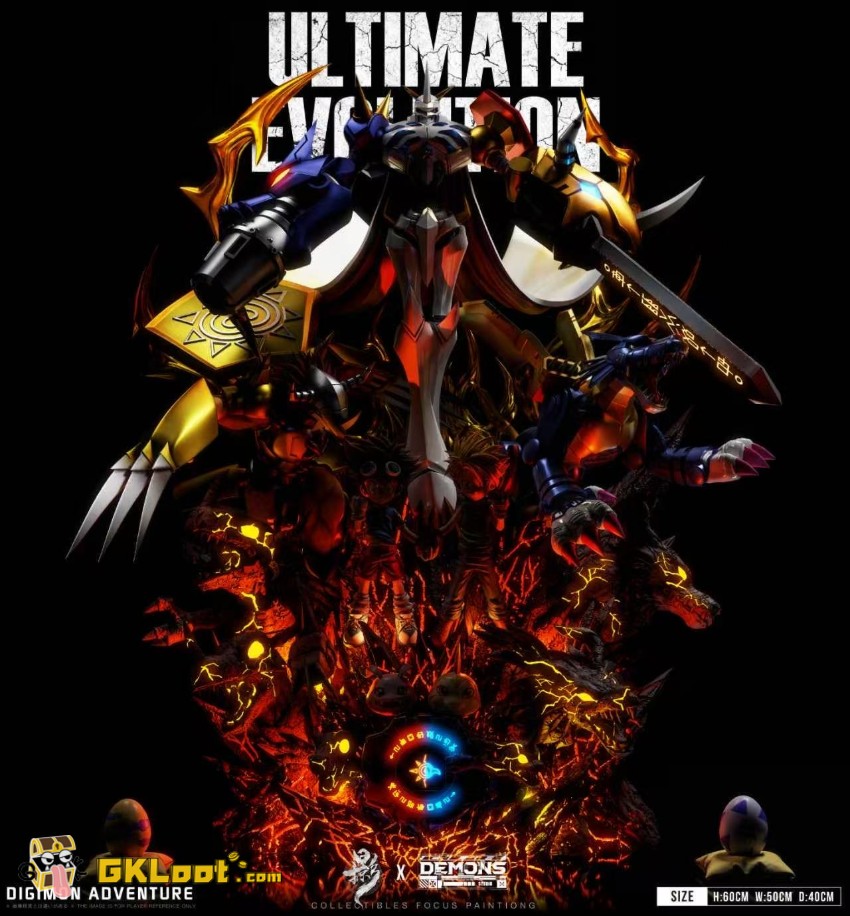 Lue Ying & Demons Studio Digimon Omnimon Statue w/ LED - View 6 Lue Ying & Demons Studio Digimon Omnimon Statue w/ LED - View 6