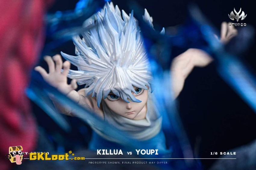 Mu Yao Studio 1/6 Hunter × Hunter Killua Zoldyck VS Menthuthuyoupi Statue - View 6 Mu Yao Studio 1/6 Hunter × Hunter Killua Zoldyck VS Menthuthuyoupi Statue - View 6
