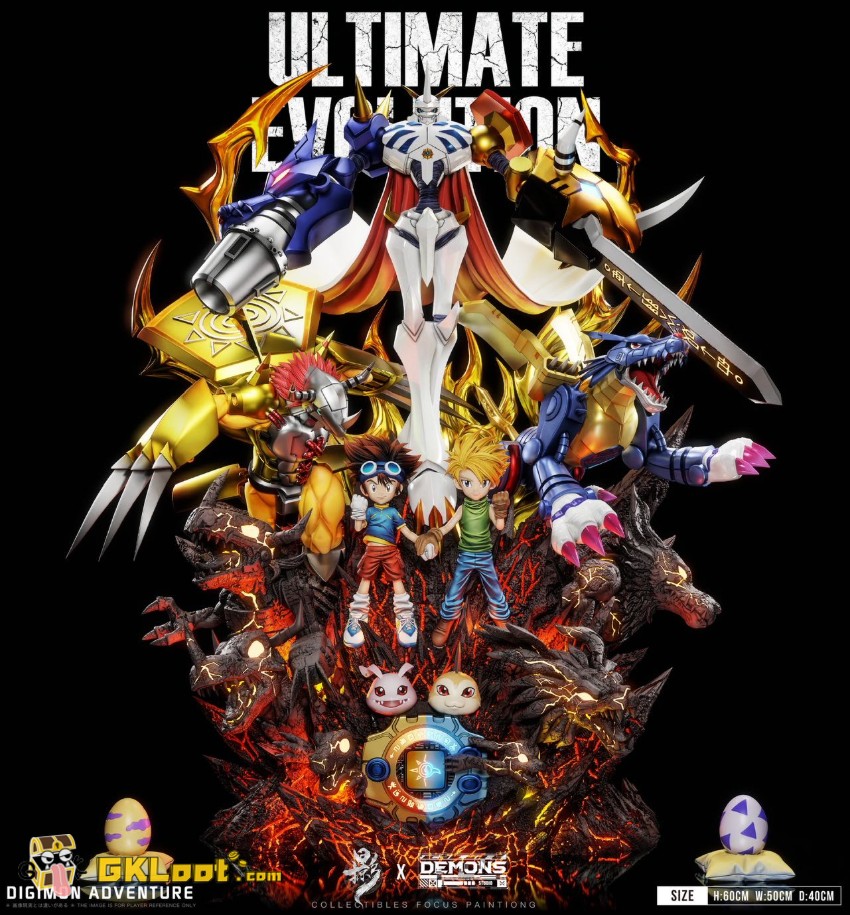 Lue Ying & Demons Studio Digimon Omnimon Statue w/ LED - View 8 Lue Ying & Demons Studio Digimon Omnimon Statue w/ LED - View 8