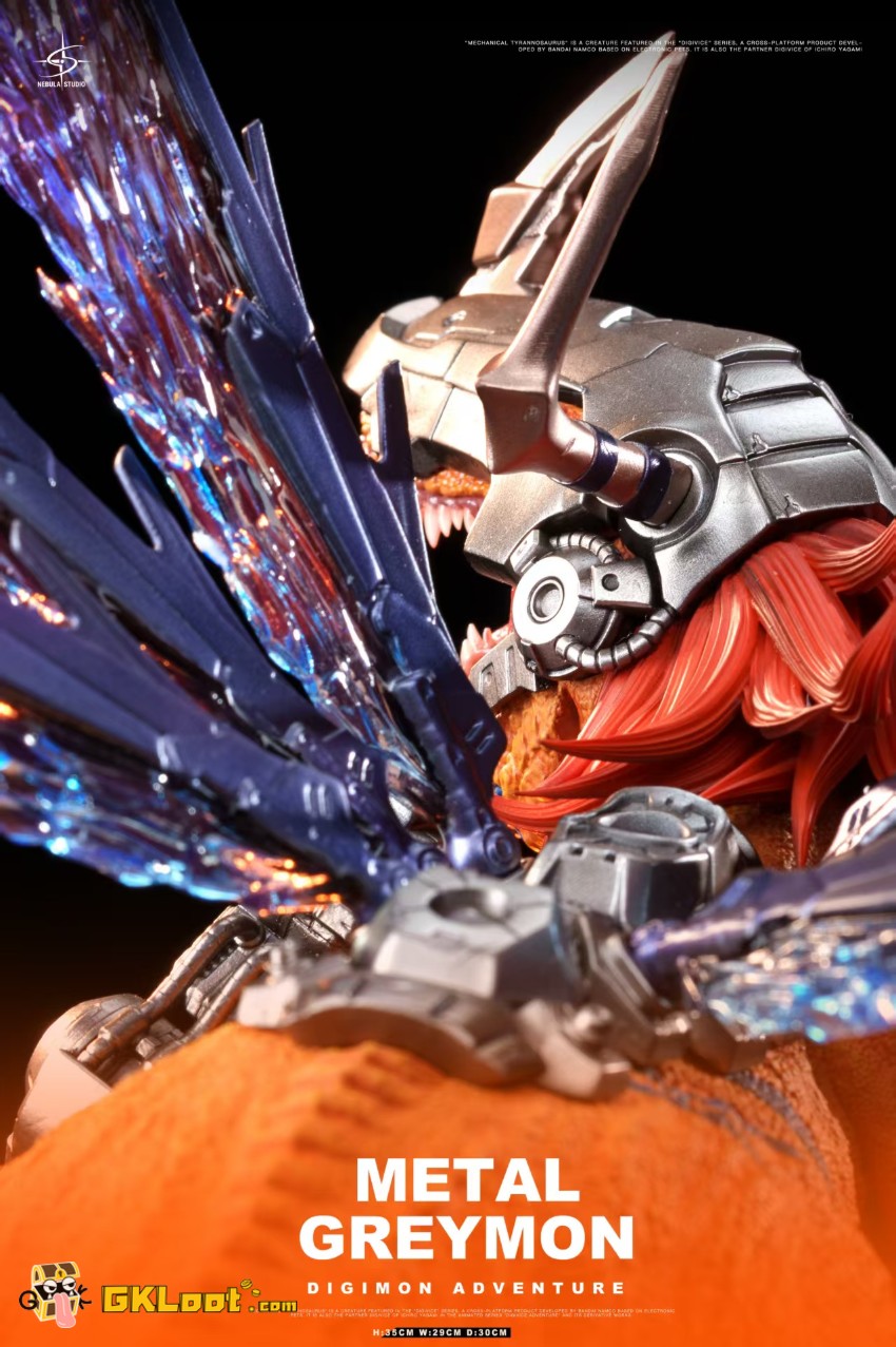 Nebula Studio Digimon Metal Greymon Statue - View 7 Nebula Studio Digimon Metal Greymon Statue - View 7