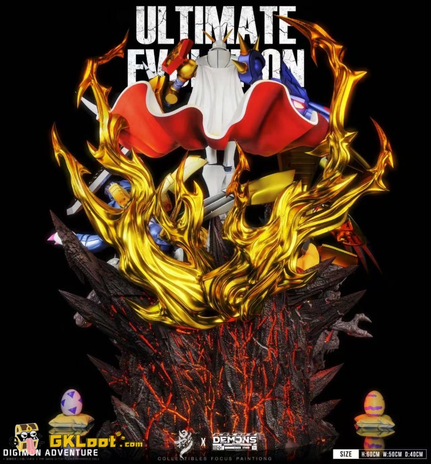 Lue Ying & Demons Studio Digimon Omnimon Statue w/ LED - View 7 Lue Ying & Demons Studio Digimon Omnimon Statue w/ LED - View 7