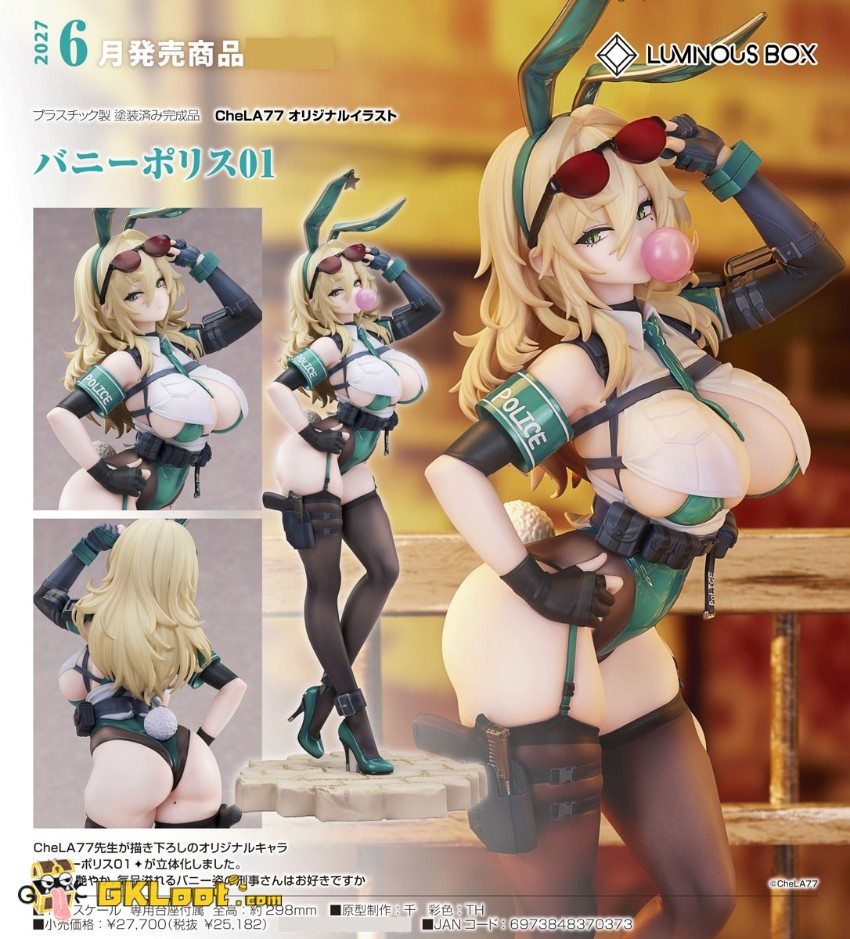 Luminous Box Studio Original Bunny Cops Statue - View 2 Luminous Box Studio Original Bunny Cops Statue - View 2