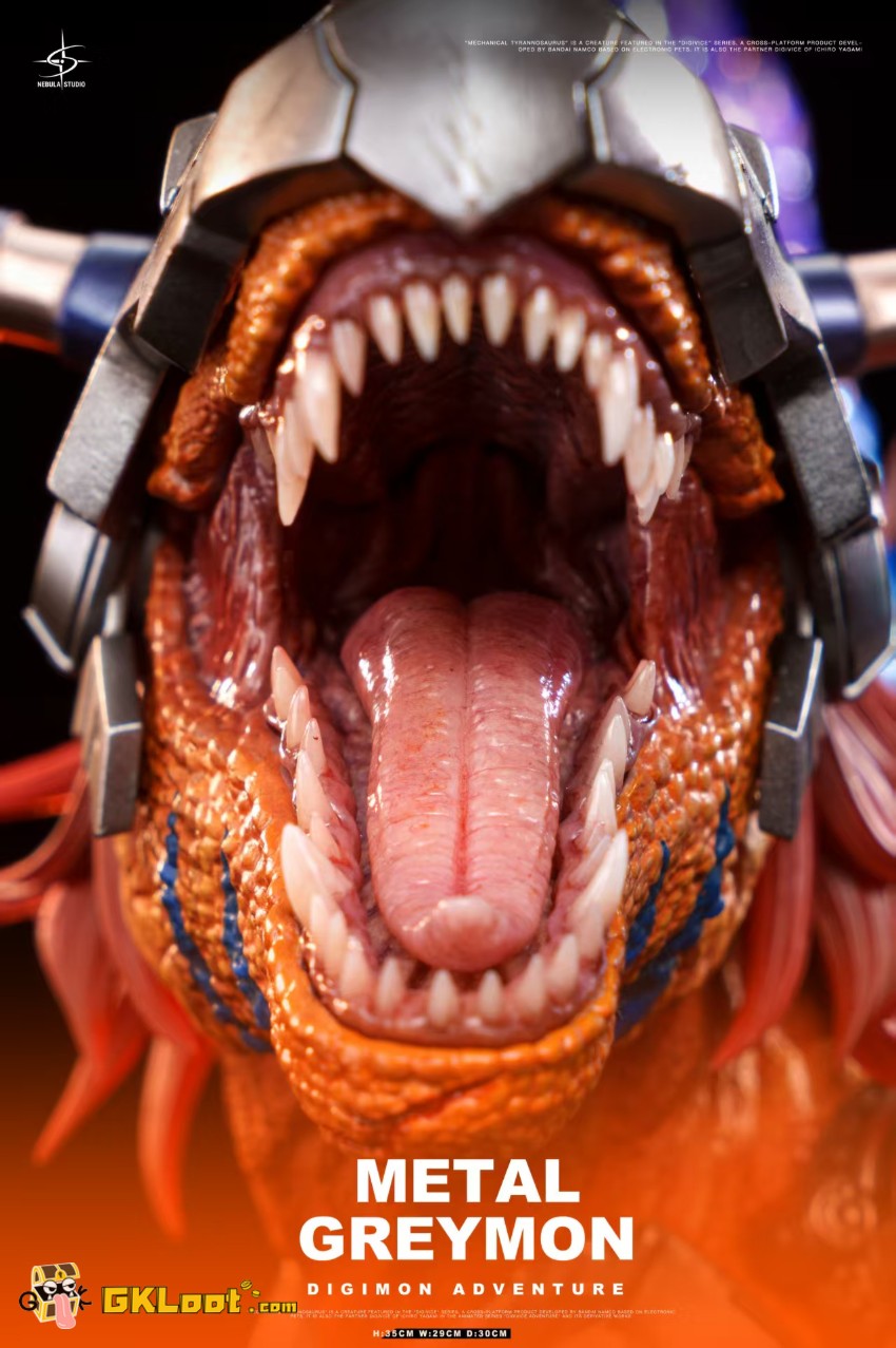 Nebula Studio Digimon Metal Greymon Statue - View 6 Nebula Studio Digimon Metal Greymon Statue - View 6
