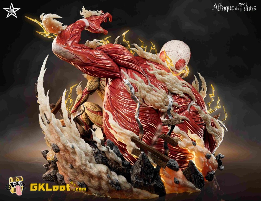 JiangXing Studio Attack On Titan Colossal Titan & The Armored Titan Statue - View 3 JiangXing Studio Attack On Titan Colossal Titan & The Armored Titan Statue - View 3