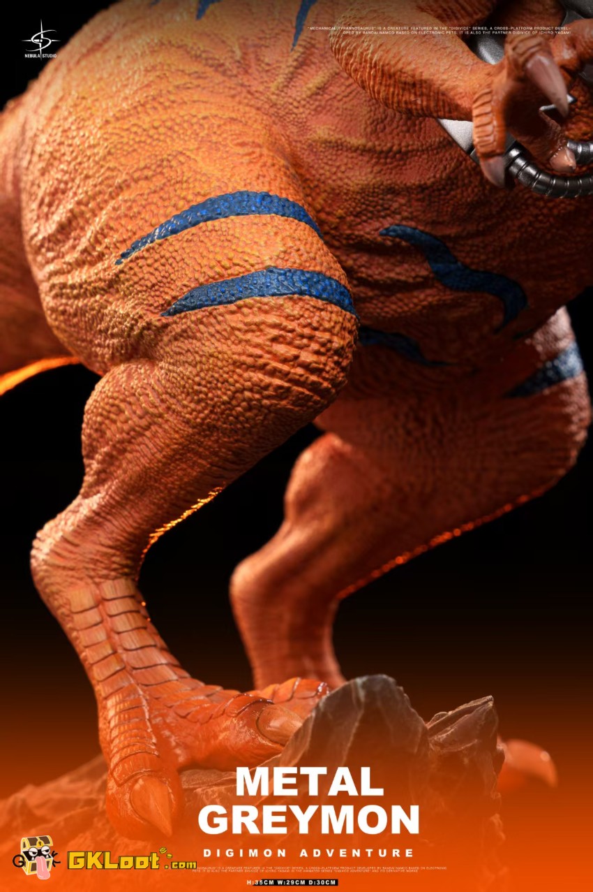 Nebula Studio Digimon Metal Greymon Statue - View 4 Nebula Studio Digimon Metal Greymon Statue - View 4