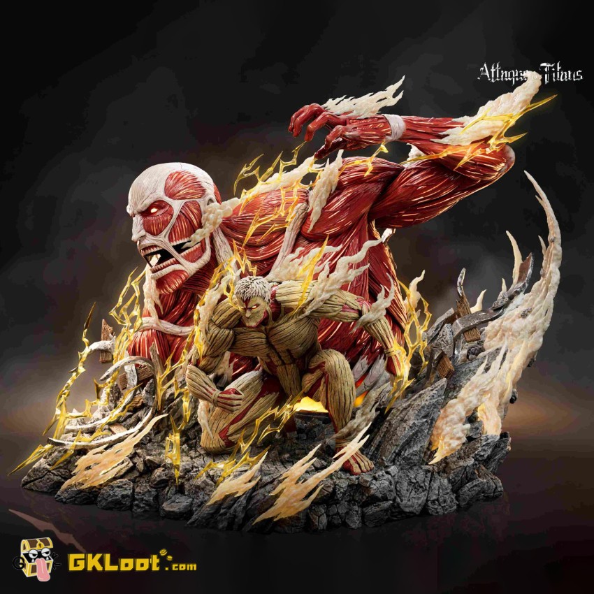 JiangXing Studio Attack On Titan Colossal Titan & The Armored Titan Statue - View 1 JiangXing Studio Attack On Titan Colossal Titan & The Armored Titan Statue - View 1
